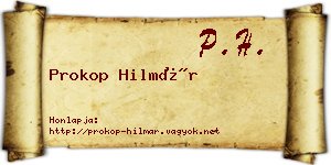 Prokop Hilmár névjegykártya